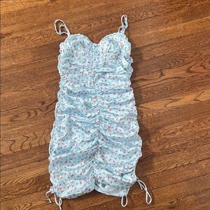 Floral Mini Dress in Blue by [Brand]
